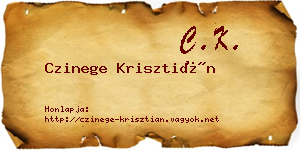 Czinege Krisztián névjegykártya